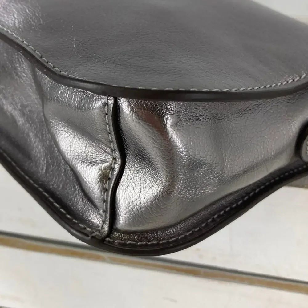 KATE SPADE NWT, PEWTER METALIC LEATHER WOMENS CROSSBODY BAG - Picture 12 of 12